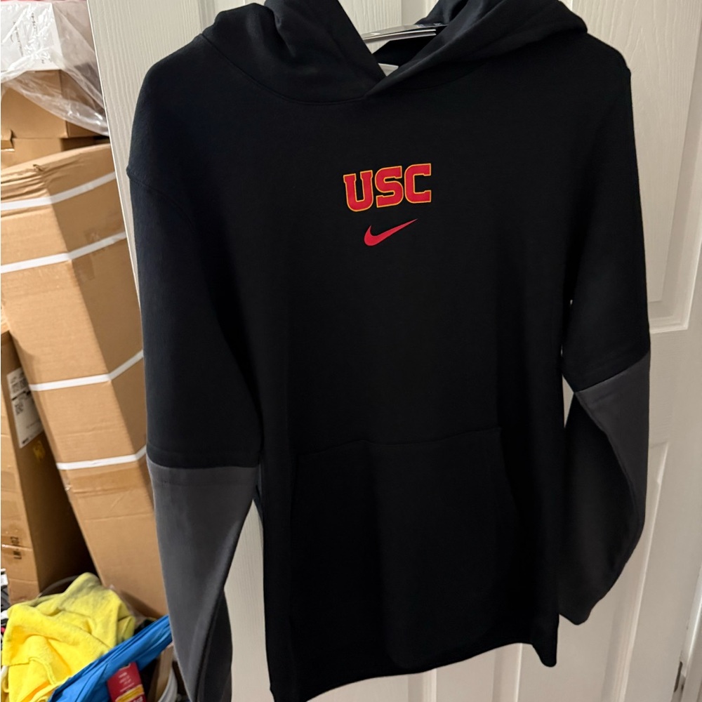 Nike Black Hoodie with Red and Yellow USC Logo